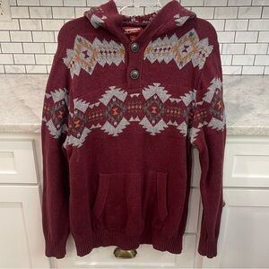 Arizona Jean Company Burgundy Patterned Sweater